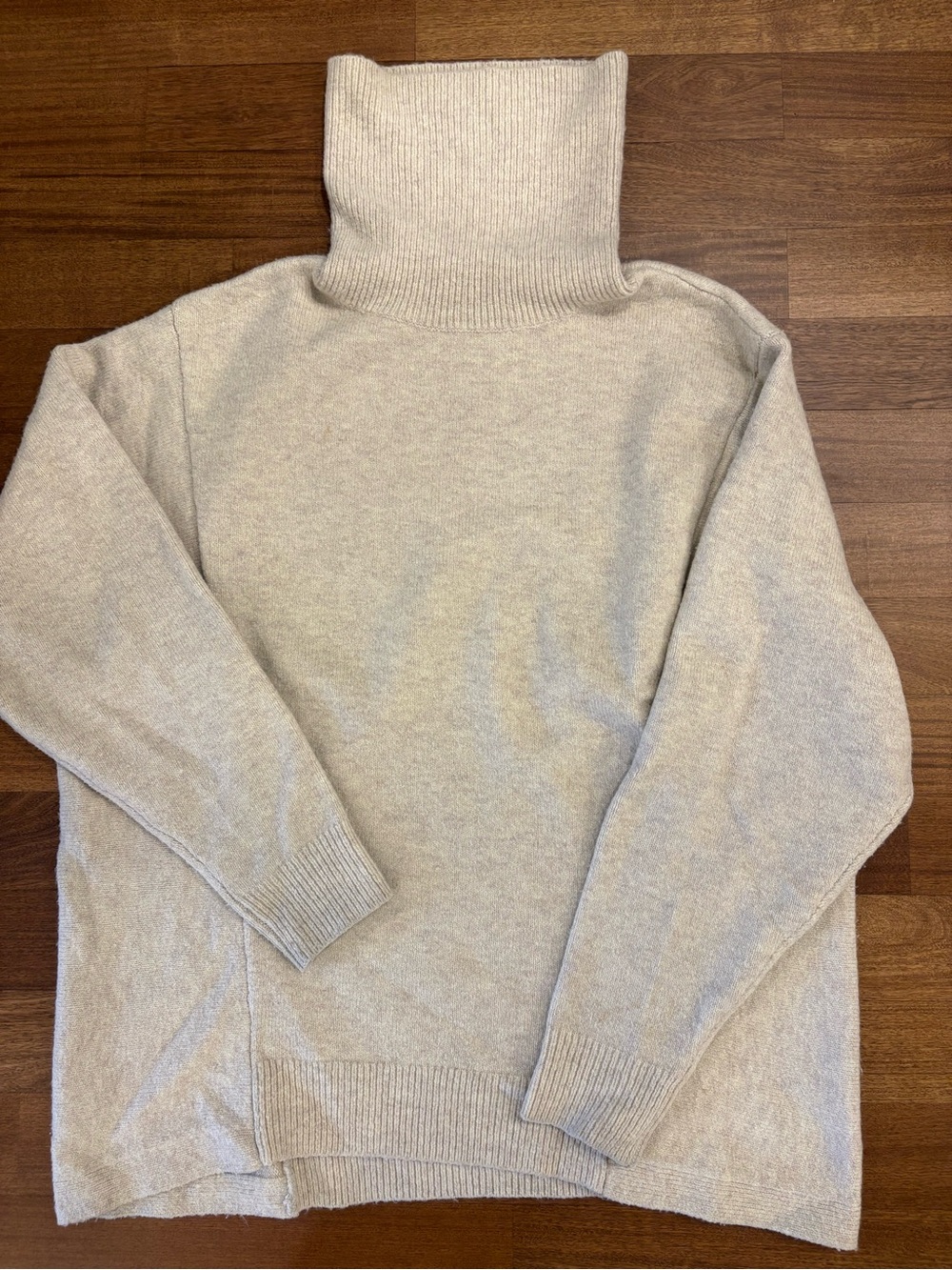 REISS Women’s wool Turtleneck Sweater in Light Beige - Classic Knit